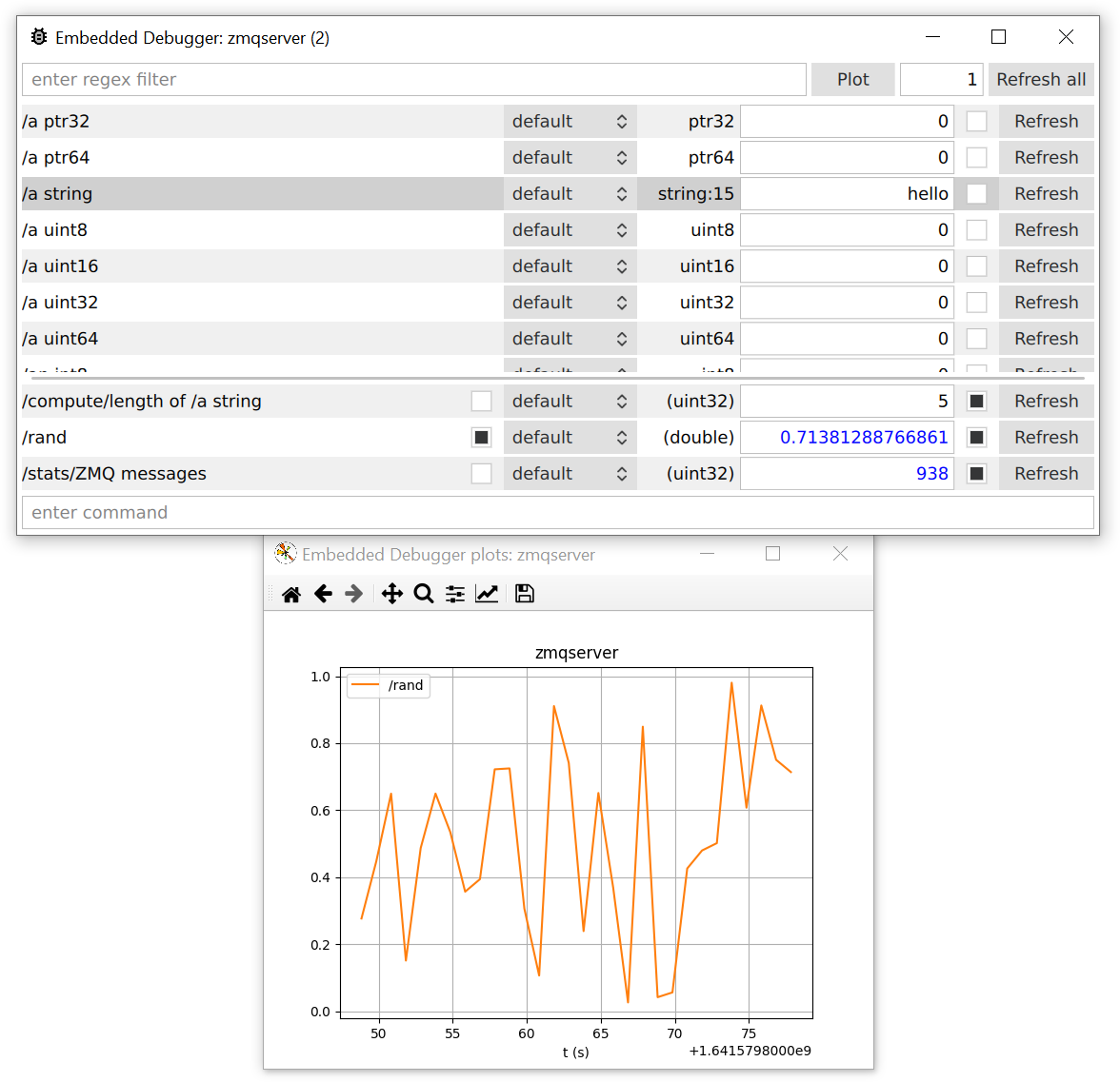 zmqserver debugging screenshot